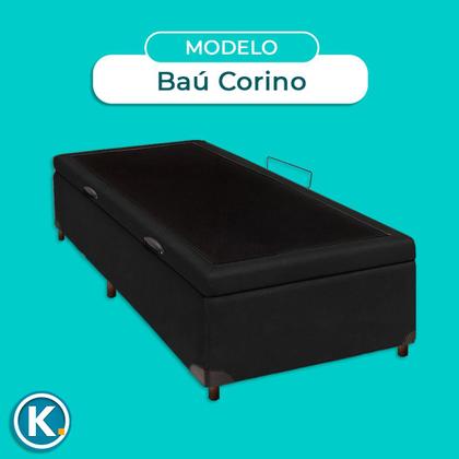 Imagem de Cama Box Bau Solteiro Blindado Nature Preto 88x188