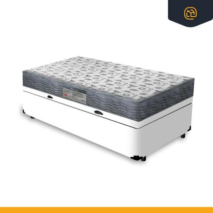 Imagem de Cama Box Baú Solteiro + Cabeceira Cassis e Colchão Ortobom Iso 100 88cm