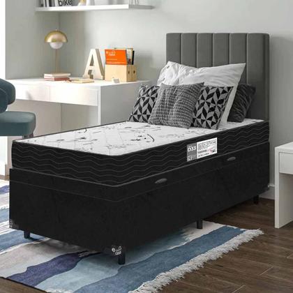 Cama Box Baú Solteiro + Colchão D33 One Face - 61x88x188cm - Várias Cores - e-Shop Casa Imagem de Cama Box Baú Solteiro + Colchão D33 One Face - 61x88x188cm - Várias Cores