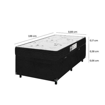 Cama Box Baú Solteiro + Colchão D33 One Face - 61x88x188cm - Várias Cores - e-Shop Casa Imagem de Cama Box Baú Solteiro + Colchão D33 One Face - 61x88x188cm - Várias Cores