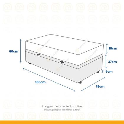 Cama Box Baú Solteiro + Colchão D33 Ortobom Iso 100 78cm Imagem de Cama Box Baú Solteiro + Colchão D33 Ortobom Iso 100 78cm