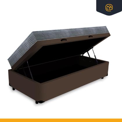 Cama Box Baú Solteiro + Colchão D33 Ortobom Iso 100 78cm Imagem de Cama Box Baú Solteiro + Colchão D33 Ortobom Iso 100 78cm