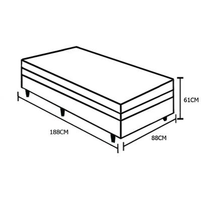 Imagem de Cama Box Baú Solteiro Colchão Mola Ensacada Belos Sonhos + Box Sintético 61x88x188