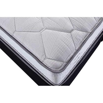 Imagem de Cama Box Baú Solteiro: Colchão Molas MasterPocket Ensacadas Herval La Playa C1634 + Base CRC Suede Gray (88x188x28)