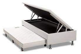 Imagem de Cama Box Bau Solteiro Com Auxiliar Semi Ortopedica material sintético 088X188