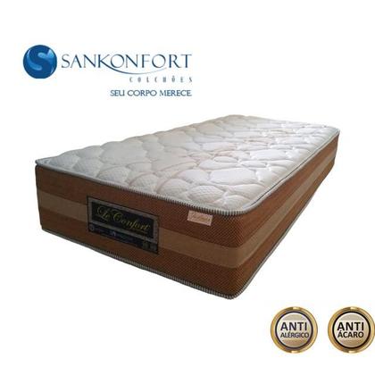 Imagem de Cama Box Baú Solteiro King + Colchão Le Confort Solteiro 96x203x76 - Molas Ensacadas c/ Espuma Viscoelástico - Maior Conforto - Qualidade