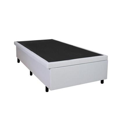 Imagem de Cama Box Baú Solteiro Reforçada e Resistente Branco 88x188x34 cm 