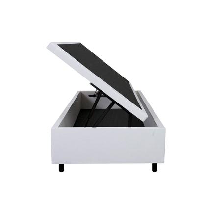 Imagem de Cama Box Baú Solteiro Reforçada e Resistente Branco 88x188x34 cm 