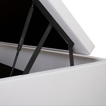 Imagem de Cama Box Baú Solteiro Reforçada e Resistente Branco 88x188x34 cm 