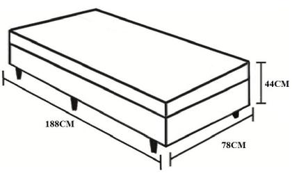 Imagem de Cama Box Baú Solteiro Sintético Cinza com 78cm de largura