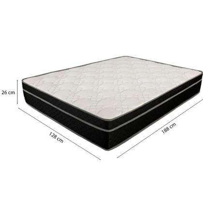 Imagem de Cama Box Baú Viúva 128 Tecido Preto com Colchão Paris de Molas Ensacadas Preto 67x128x188