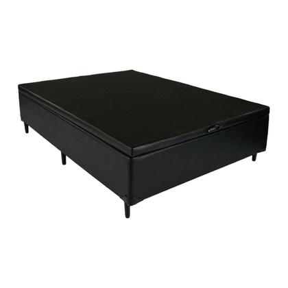 Imagem de Cama Box Baú Viúva 128 Tecido Sintético Preto