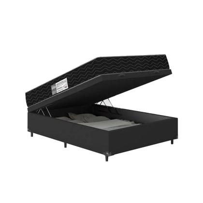Imagem de Cama Box Baú Viúva + Colchão D33 One Face - 61x128x188cm - Várias Cores
