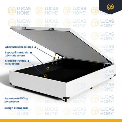 Imagem de Cama Box Baú Viúva + Colchão de Molas Ensacadas - Anjos - Classic 128cm
