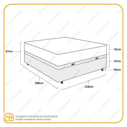 Imagem de Cama Box Baú Viúva + Colchão De Molas Ensacadas - Ortobom - AirTech SpringPocket 128x188x72cm