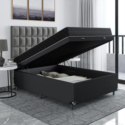 Imagem de Cama Box Baú Viúva + Colchão Espuma D20 - 56x128x188cm - Várias Cores