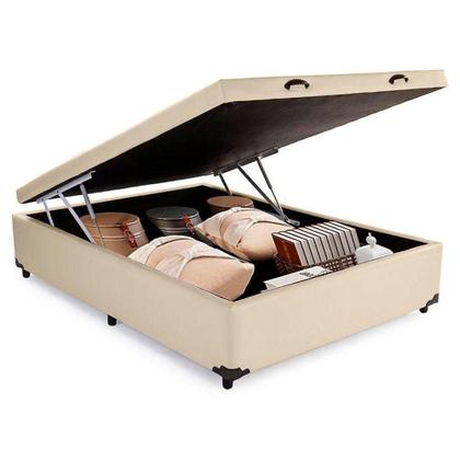 Imagem de Cama Box Baú Viúva Serene Sintético Bege 44x128x188