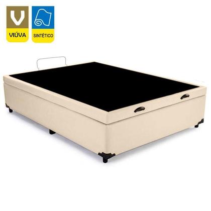 Imagem de Cama Box Baú Viúva Serene Sintético Bege 44x128x188