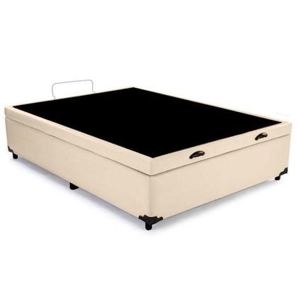 Imagem de Cama Box Baú Viúva Serene Sintético Bege 44x128x188