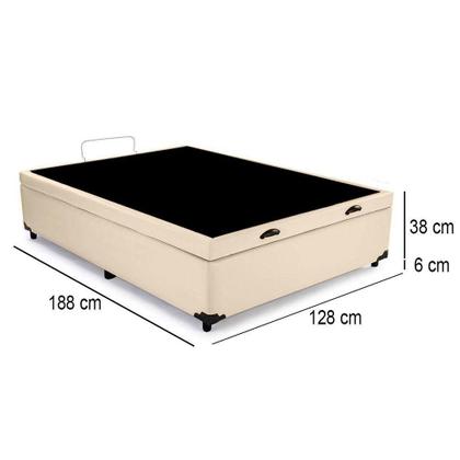 Imagem de Cama Box Baú Viúva Serene Sintético Bege 44x128x188