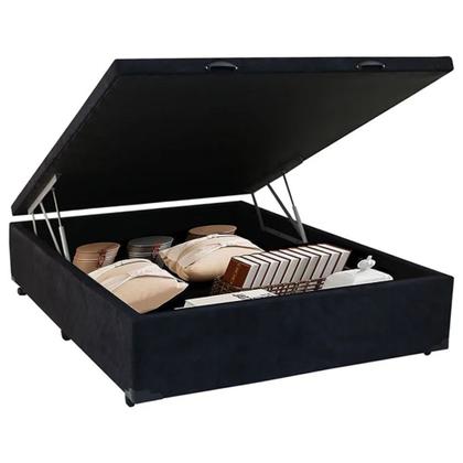 Imagem de Cama Box Baú Viúva SerenePrime Suede Preto 44x128x188