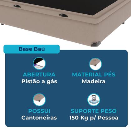 Imagem de Cama Box Baú Viúvo Bege + Colchão ISO100 D33 Ortobom