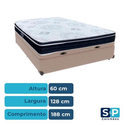 Imagem de Cama Box Baú Viúvo Bege + Colchão Orthosono D33 Anjos
