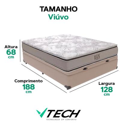 Imagem de Cama Box Baú Viúvo Bege e Colchão Four Season Molas V-Tech
