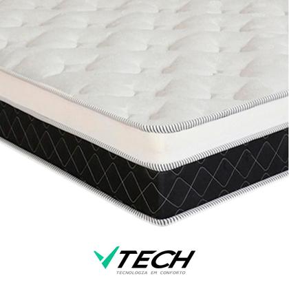 Imagem de Cama Box Baú Viúvo Cinza e Colchão Dallas Molas V-Tech