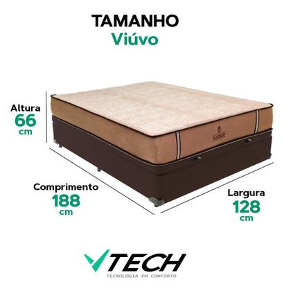 Imagem de Cama Box Baú Viúvo e Colchão Madrid Molas V-tech