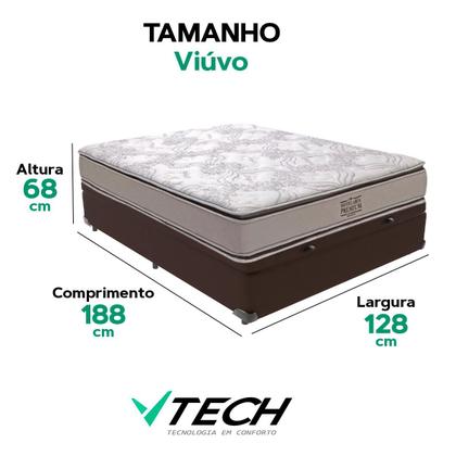 Imagem de Cama Box Baú Viúvo Marrom e Colchão Four Season Molas V-Tech