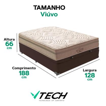 Imagem de Cama Box Baú Viúvo Marrom e Colchão Los Angeles Molas V-Tech