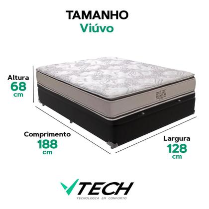 Imagem de Cama Box Baú Viúvo Preto e Colchão Four Season Molas V-Tech
