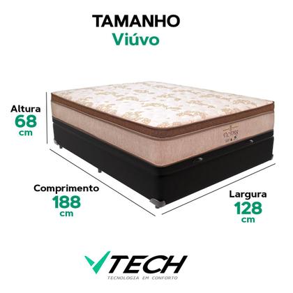 Imagem de Cama Box Baú Viúvo Preto e Colchão Victory Molas V-Tech