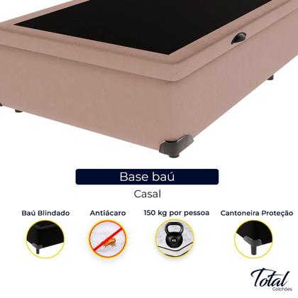 Imagem de Cama Box Baú Viúvo Suede Bege