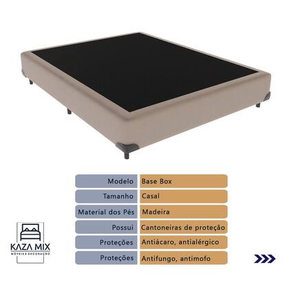 Imagem de Cama Box Bege e Colchão Casal Evolution Molas Ensacadas Probel