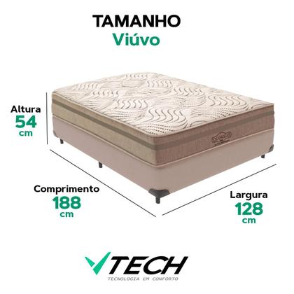 Imagem de Cama Box Bege e Colchão Los Angeles Molas Ensacadas Viúvo V-Store 128x188x28