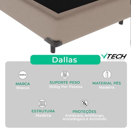 Imagem de Cama Box Bege e Colchão Los Angeles Molas Ensacadas Viúvo V-Store 128x188x28