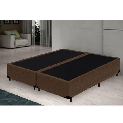 Imagem de Cama Box Blindado Casal Bipartido King Design Suede Marrom 138x188x40