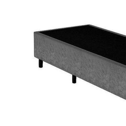 Imagem de Cama Box Blindado Extremo Reforçado Solteiro Xerife Móveis Suede Cinza 40x78x188