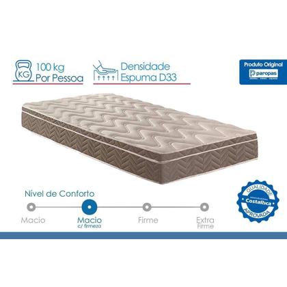 Imagem de Cama Box c/Auxiliar Casal: Colchão Espuma Paropas D33 Confort Ultra Firme + Base CRC Courano White(138x188)