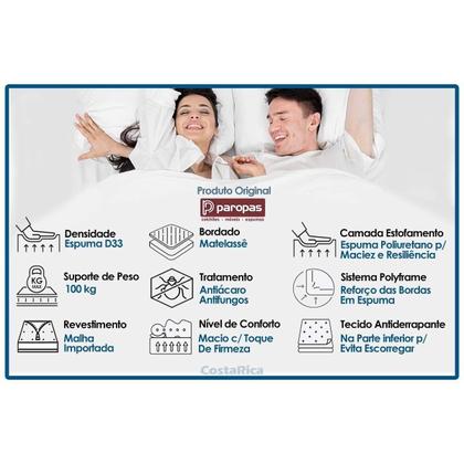 Imagem de Cama Box c/Auxiliar Casal: Colchão Espuma Paropas D33 Confort Ultra Firme + Base CRC Courano White(138x188)