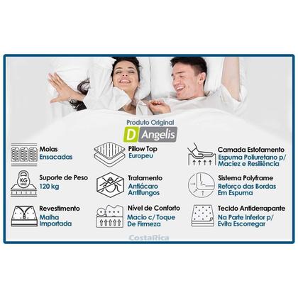 Imagem de Cama Box c/Auxiliar Solteiro: Colchão Anjos Superlastic King Best Clean 28 + Base CRC Courano Branco(88x188)