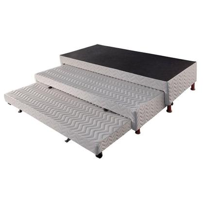 Imagem de Cama Box c/Auxiliar Solteiro: Colchão Espuma Paropas D33 Confort Ultra Firme + Tricama Base CRC Rústico White(88x188)