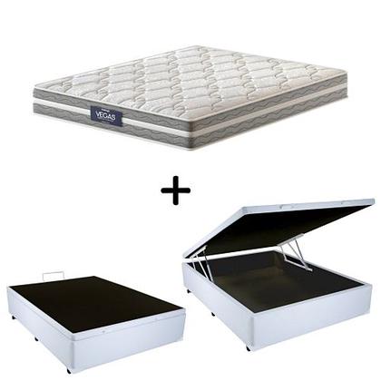 Imagem de Cama Box C/ Baú Viúva + Colchão de Mola Ensacada Probel Vegas Springs Comfort Pillow