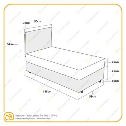 Imagem de Cama Box + Cabeceira Painel e Colchão de Molas ISO SuperPocket Solteiro 88cm