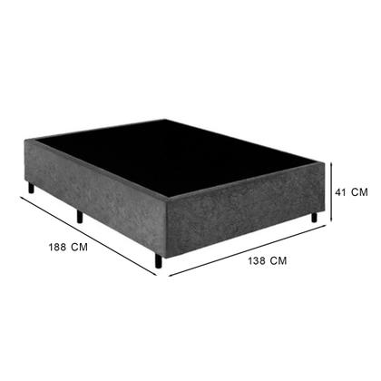 Imagem de Cama Box Casal 138 Suede Cinza Com Colchão Alegro Espuma D28 Cinza - 57x138x188cm
