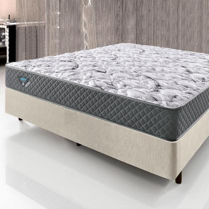 Imagem de Cama Box Casal Areia Resistente e Reforçada com Colchão Molas Ensacadas