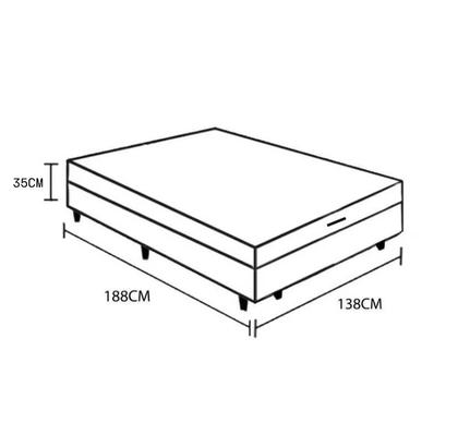 Imagem de Cama Box Casal Baú Suede Bege - 138x188x35