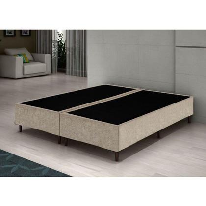 Imagem de Cama Box Casal Bipartido Bege Suede 40x138x188 - F A Elegante
